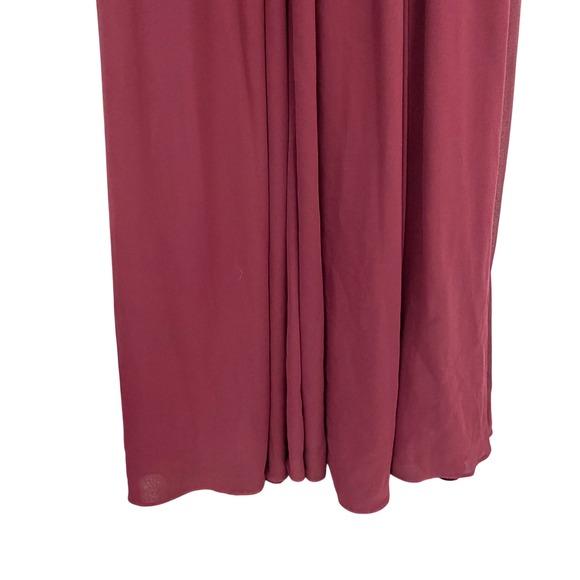 Levkoff Women's Burgundy Chiffon Halter Neck Elegant Formal Maxi Dress Size 10 - Picture 3 of 10